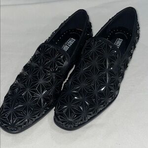 Stacy Adams Black Geometric Textured Slip-On Loafers-New-Size 7